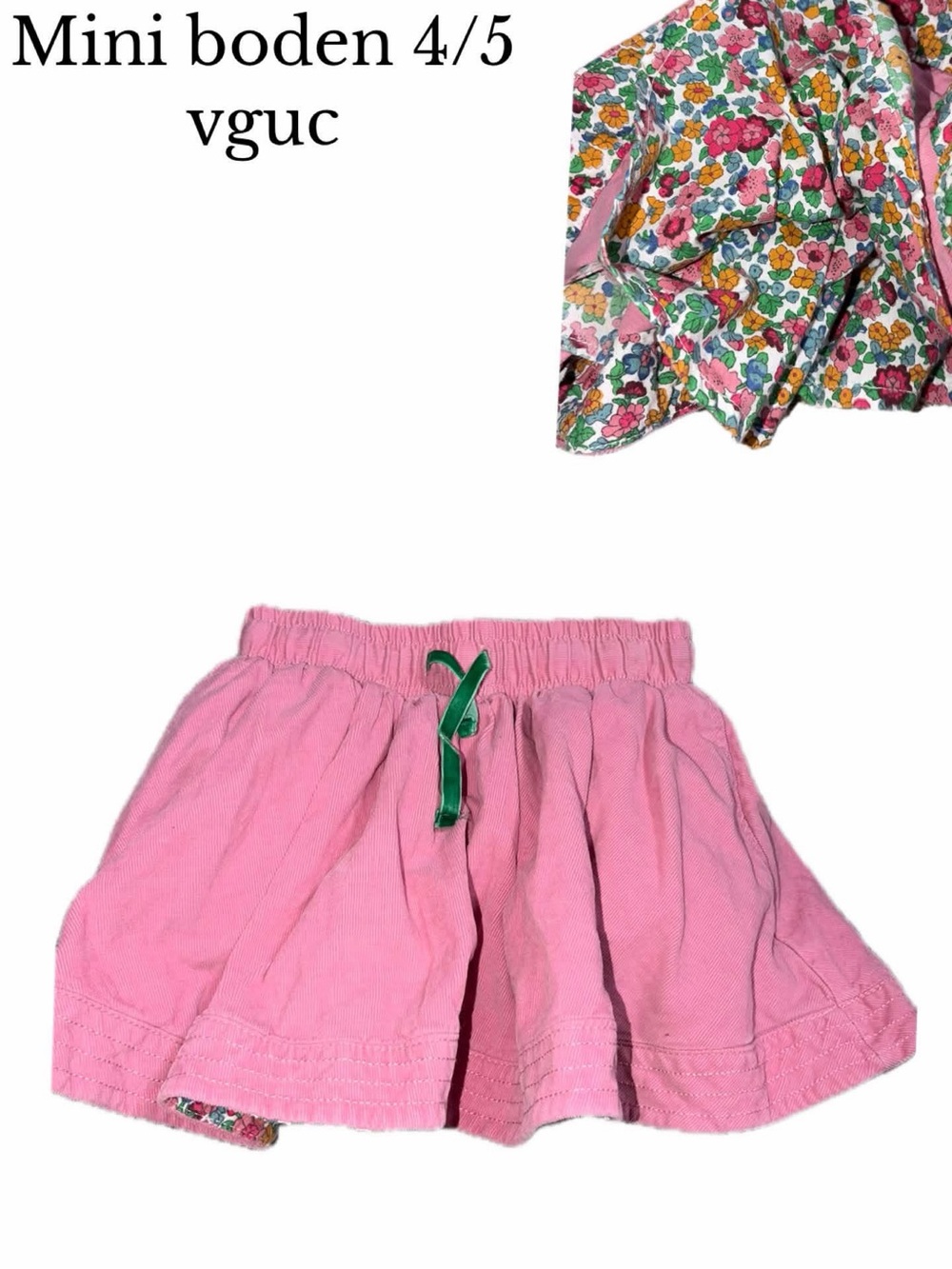 Mini boden 4/5 pink cord skirt